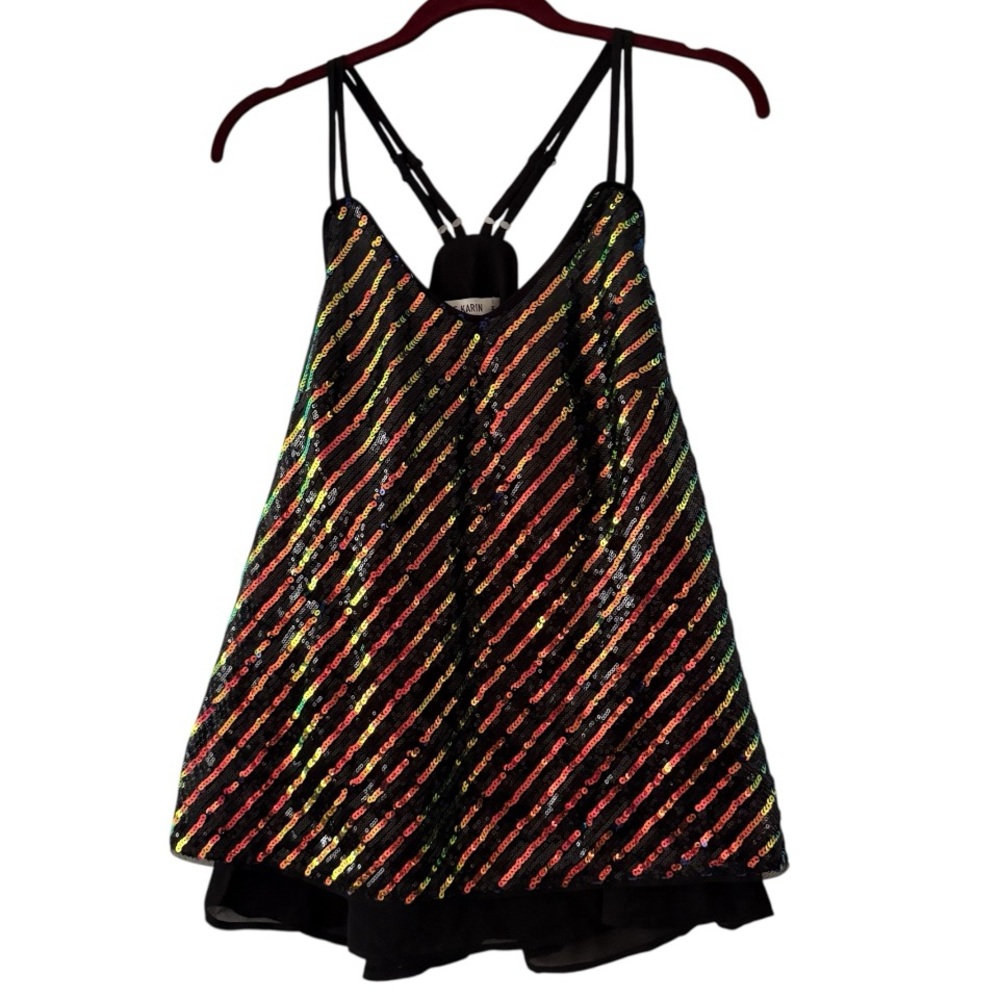 GRACE KARIN Halter Sequin Camisole Tank Top Size Medium